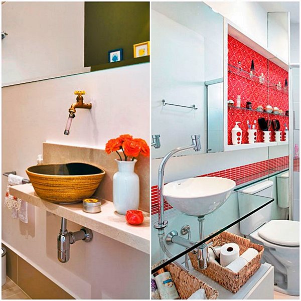 Banheiros com cubas de apoio Simples Decoracao Simples Decoração # Banheiro Simples Com Cuba Banheiros com cubas de apoio Simples Decoracao Simples Decoração # Banheiro Simples Com Cuba