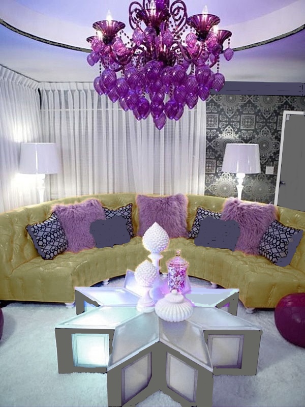cores complementares - sala amarelo e violeta
