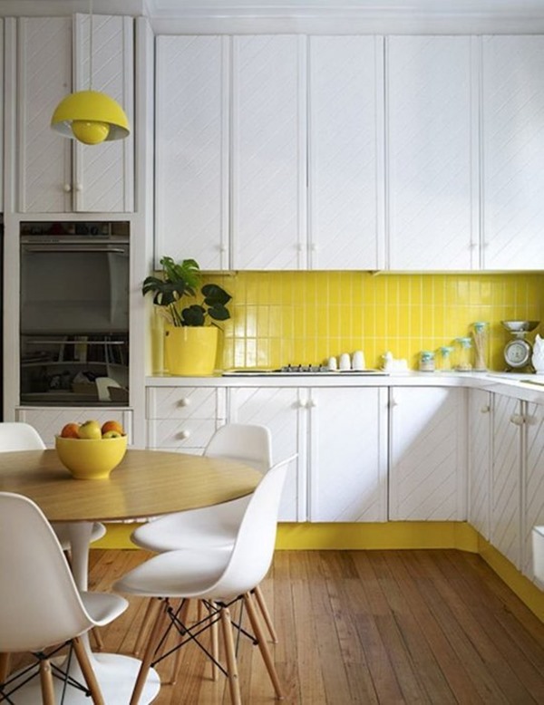 cozinha branca e amarela