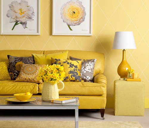 sala de estar amarela