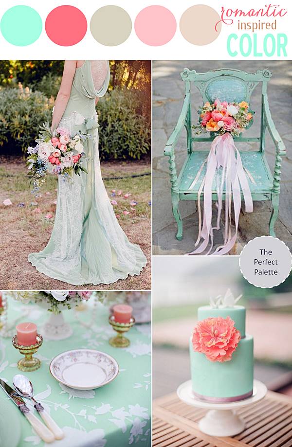 vestido bolo mesa e decoração casamento verde água