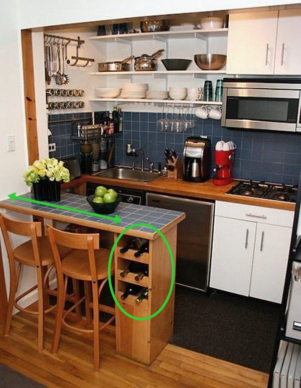Painel ripado na sala e cozinha integradas