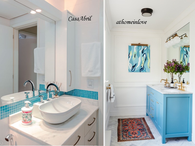 20 Banheiros em azul - Simples Decoração