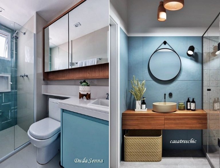 20 Banheiros em azul - Simples Decoração